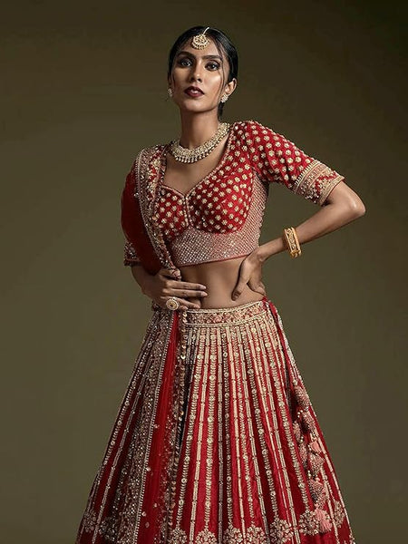 TRENDMALLS Women's Satin Embroidery Sequence Work Lehenga Choli Set with Dupatta For Women SemiStitch | Stylish Wedding Lehenga Choli for women